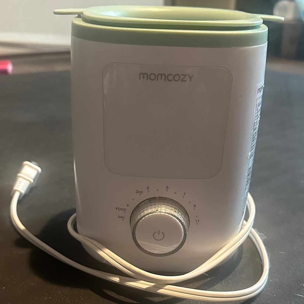 Momcozy White and Green Baby Bottle Warmer